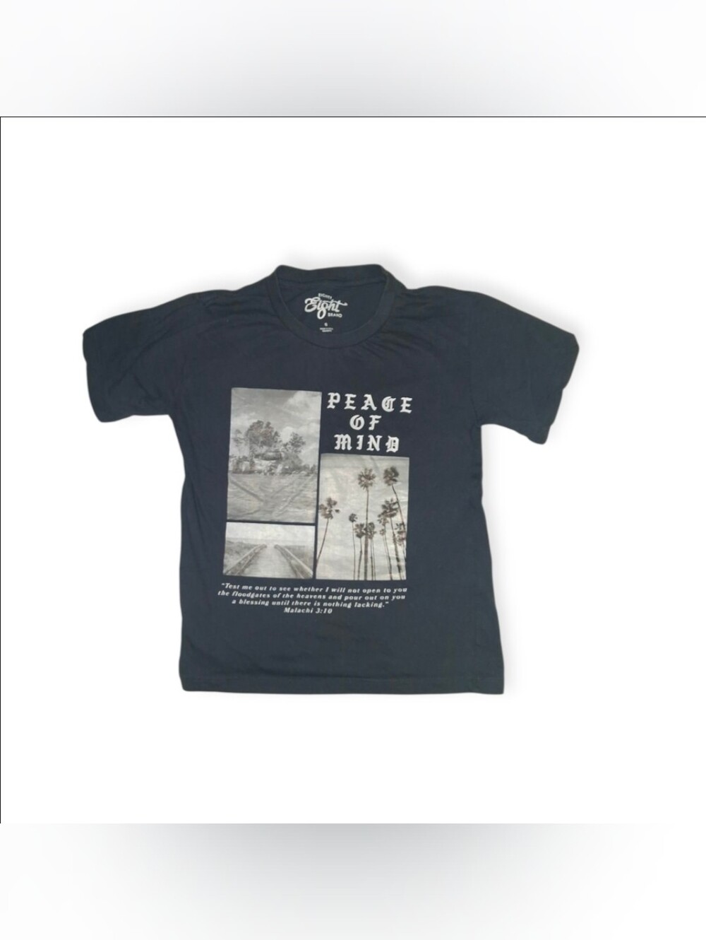 Tik Toks Eighty Eight Black Graphic "Peace of Mind" Kids Tee Sz 6
